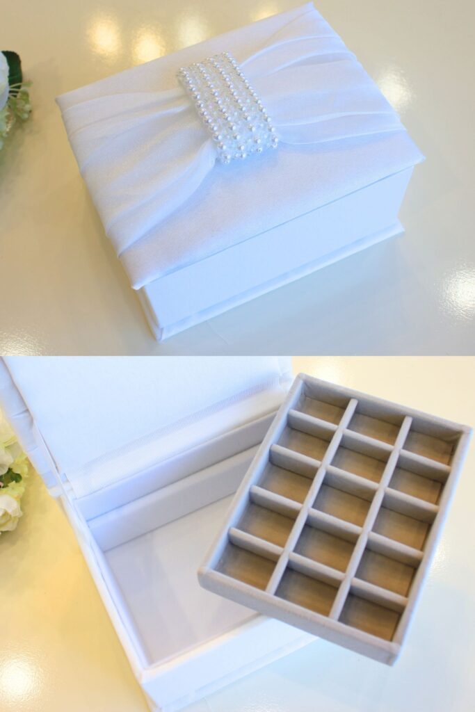 ドレスをリメイクしたジュエリーボックス