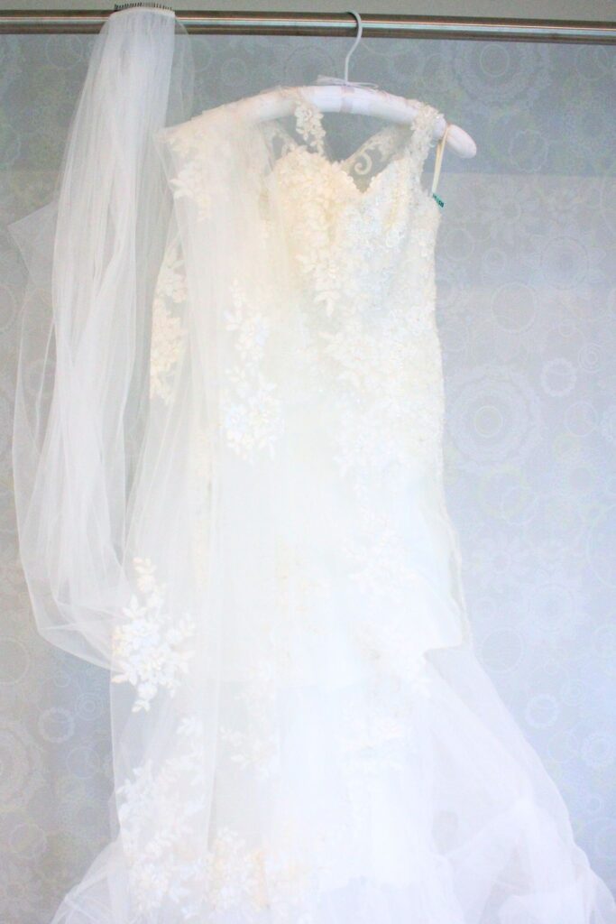 リメイク前のドレスとロングベール